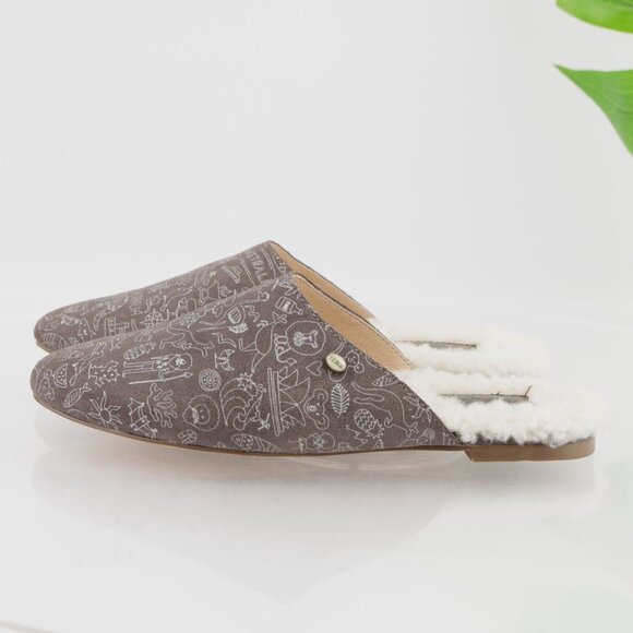Australia Luxe Collective Womens Marcos Mule Size 8 Gray Suede Sherpa Slippers - Picture 6 of 16